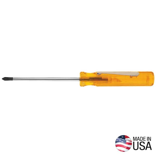 Klein Tools #0 Phillips-Tip Pocket Clip Screwdriver with 2-1/2 in. Round Shank