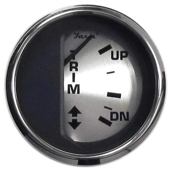Faria Spun Silver Trim Gauge (Mercury/Mariner/Mercruiser/Volvo DP/Yamaha 2001 and Newer) - 2 in.