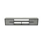 Nowlin 63 in. Faux Cement MDF Floating TV Stand with Sliding Doors Fits Up to 70 in TV