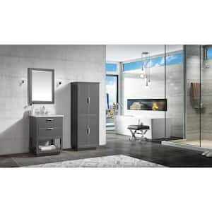 Allie 24 in. W x 21.5 in. D x 34 in. H Bath Vanity Cabinet Only in Twilight Gray with Silver Trim