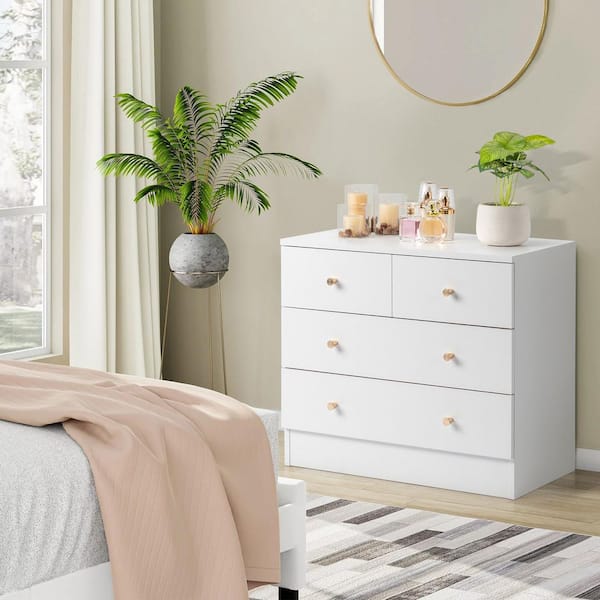 Karl home White 4-Drawer 25. 98 in. Wide Chest of Drawers