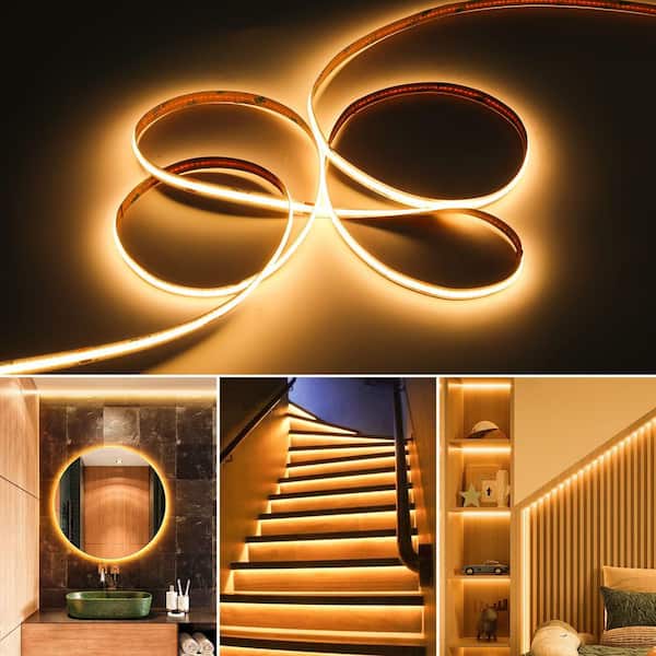 16.4 ft. Integrated LED Strip Light Fixture, Dimmable 24V,Warm White 2700K,CRI93 plus,High Lumen,Flexible LED Tape Light