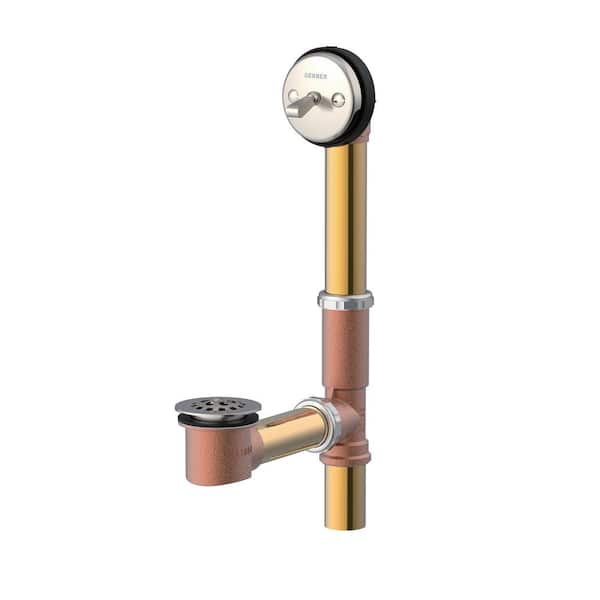 Gerber Classics 1-1/2 in. Trip Lever 20-Gauge Brass Bath Drain in Brushed Nickel