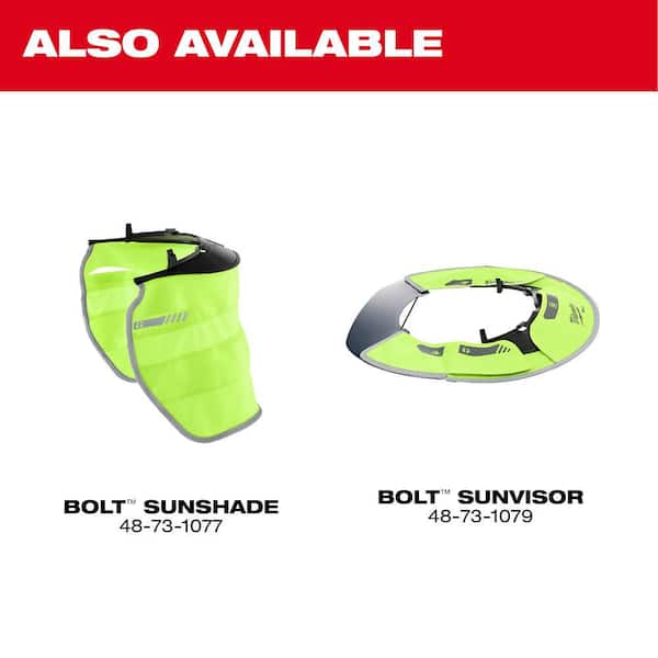 Milwaukee BOLT Sun Visor with Sunshade with (5) WHT Front Brim w
