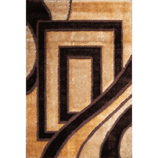 L'Baiet Shelby Brown Shag 4 ft. x 6 ft. Area Rug