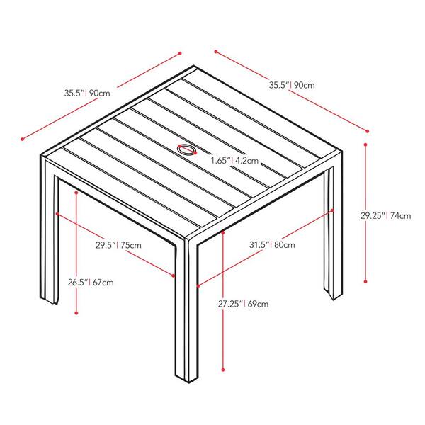 corliving gallant sun bleached grey square outdoor dining table