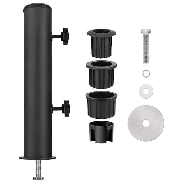 OGETFUUR 11.8 in. Outdoor Universal Granite Umbrella Stand Tube in Black, Flag Pole Stake Holder, Table Umbrella Tube Bracket