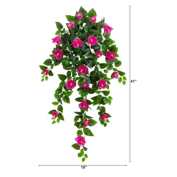 Nearly Natural 41 in. UV Resistant Artificial Hibiscus Hanging