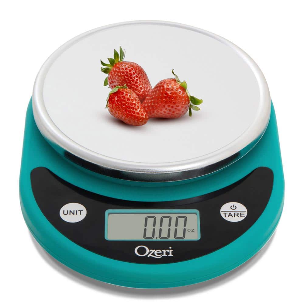 Teal Digital Kitchen Scale with LCD Display and Tare Function