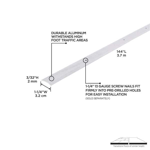1-1/4""X 144" SILVER ALUMINUM SEAM BINDER HAMMERED
