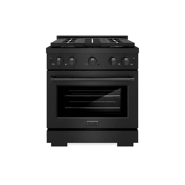 30 in. 4.2 cu. ft. Paramount Gas Range with 4-Burner DuoPro Cooktop and Convection Gas Oven in Black Stainless