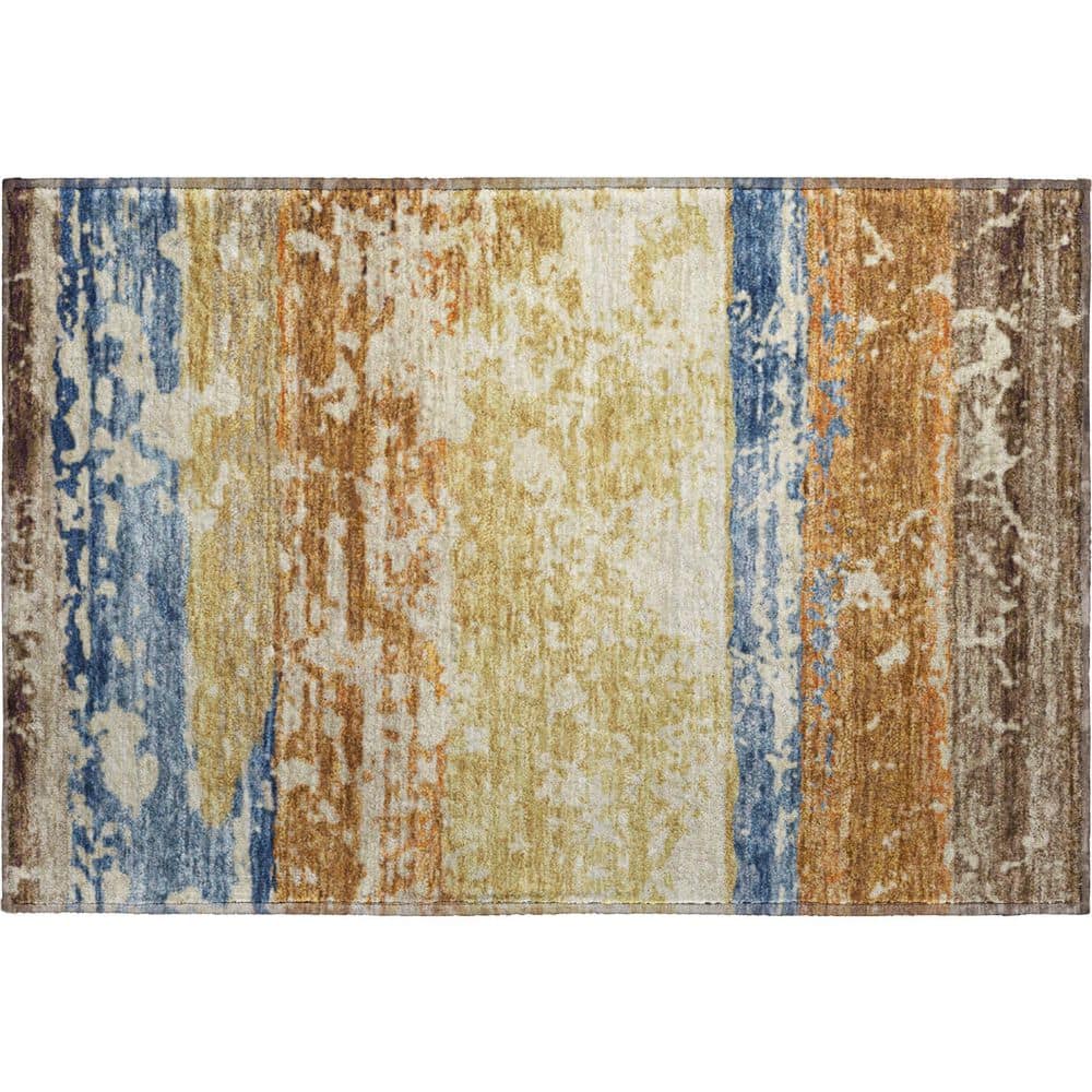 Mayfield Premium Machine Washable Abstract AMF2398 Gold 3 ft. x 4 ft. Area Rug price history on PriceWatchPro