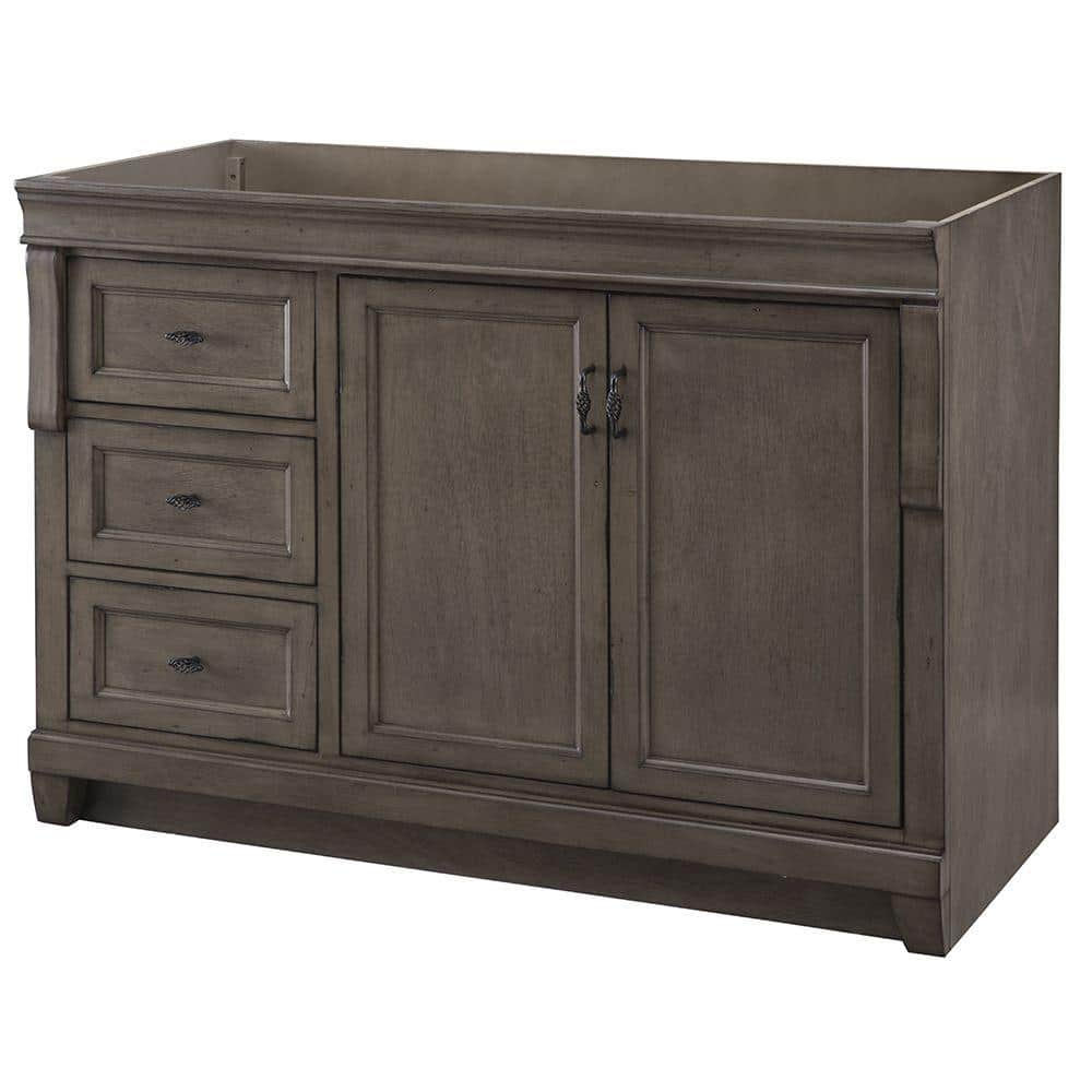 Reviews For Home Decorators Collection Naples 48 In W Bath Vanity Cabinet Only In Distressed Grey With Left Hand Drawers Nadga4821dl The Home Depot