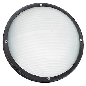 Bayside 1-Light Outdoor 5 in. Black Wall/Ceiling Fixture