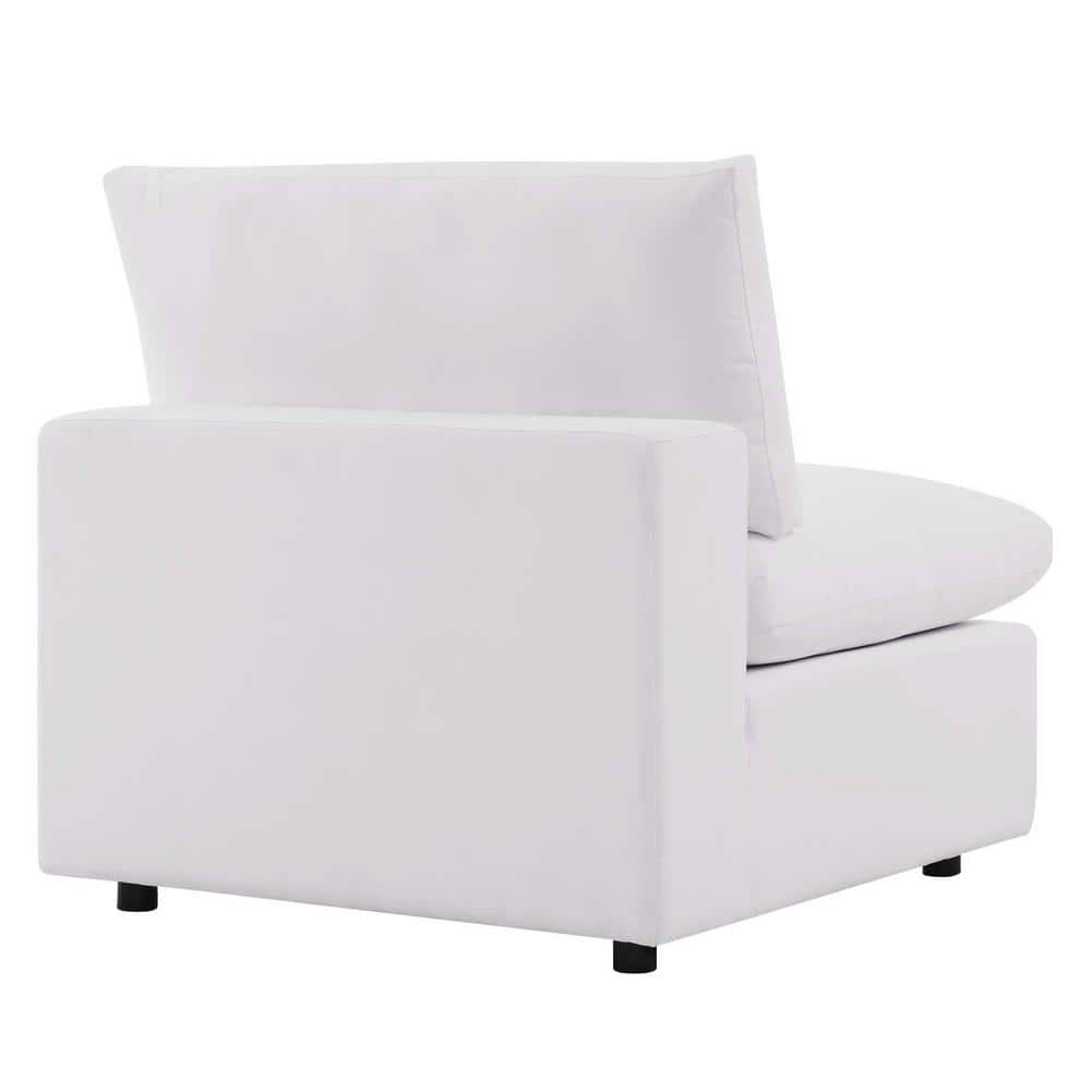 Commix 36" Plush Outdoor Patio Armless Chair in White