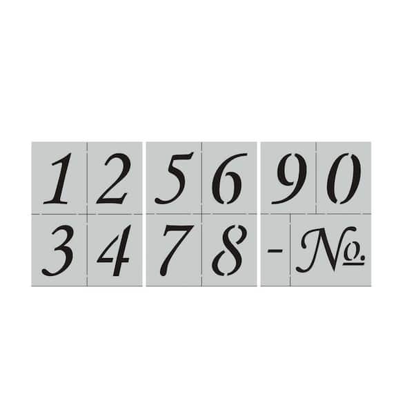 Stencil1 Corsiva Numbers Stencil Set