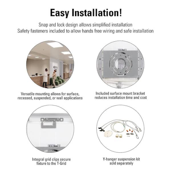 Metalux 2 ft. x 2 ft. Integrated LED Panel Light, Selectable 4800