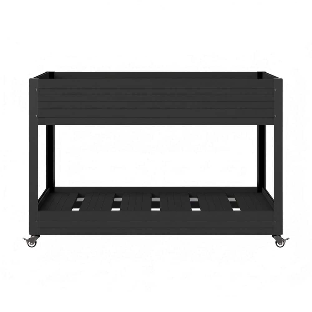 45 in. x 22 in. x 34 in. Mobile Composite Elevated Garden Bed in Black with Aluminum Frame and Lockable Wheels price history on PriceWatchPro