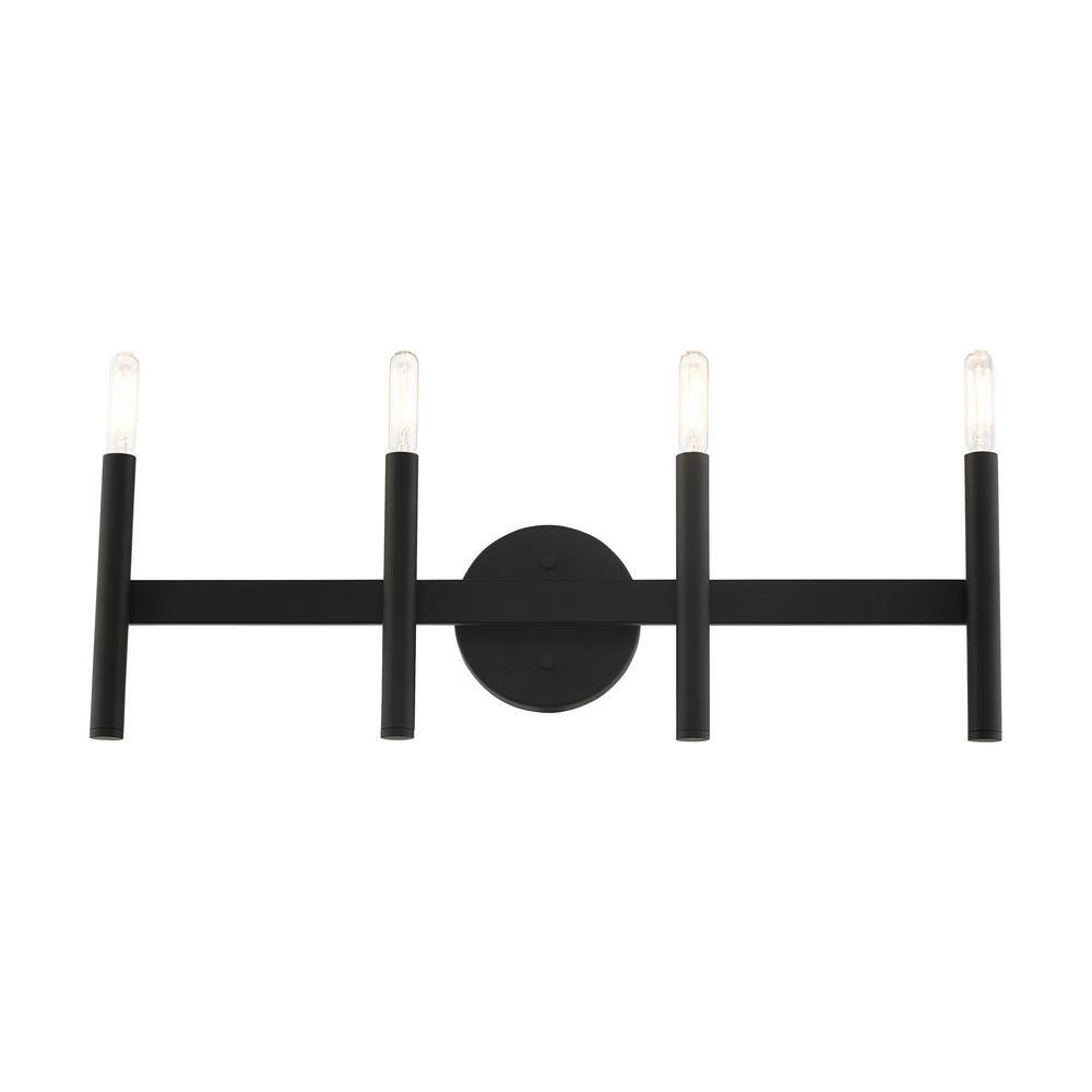 Copenhagen Black Steel 4-Light Dimmable Vanity Sconce