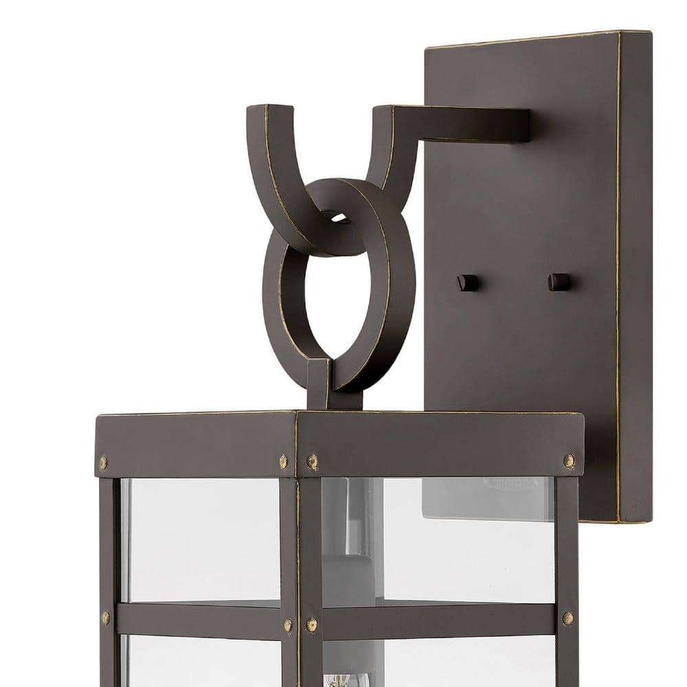 Oil Rubbed Bronze Outdoor Wall Lantern with Clear Glass