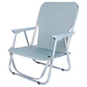 1-Piece Grey Fabric and Steel Frame Outdoor Recliner, Portable Heavy-Duty Lawn Chairs Made of High Strength 600D Oxford