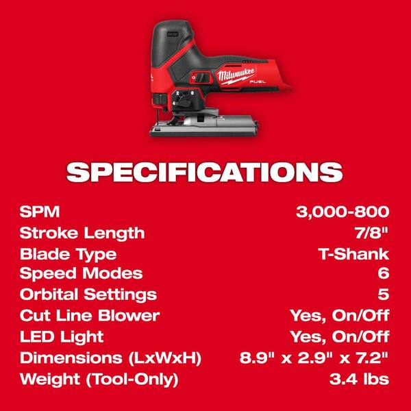 Milwaukee M12 12V Fuel Lithium-Ion Cordless Jig Saw (Tool Milwaukee M12 12V Fuel Lithium-Ion Cordless Jig Saw (Tool