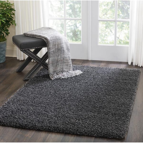 Malibu Shag Dark Grey 4 ft. x 6 ft. Shag Modern Area Rug