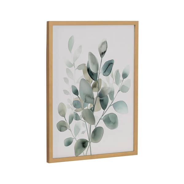 Kate and Laurel Gallery Modern Minimalist Botanical Watercolor by the Creative Bunch Studio Gold Framed Art Print 12 in. x 16 in.