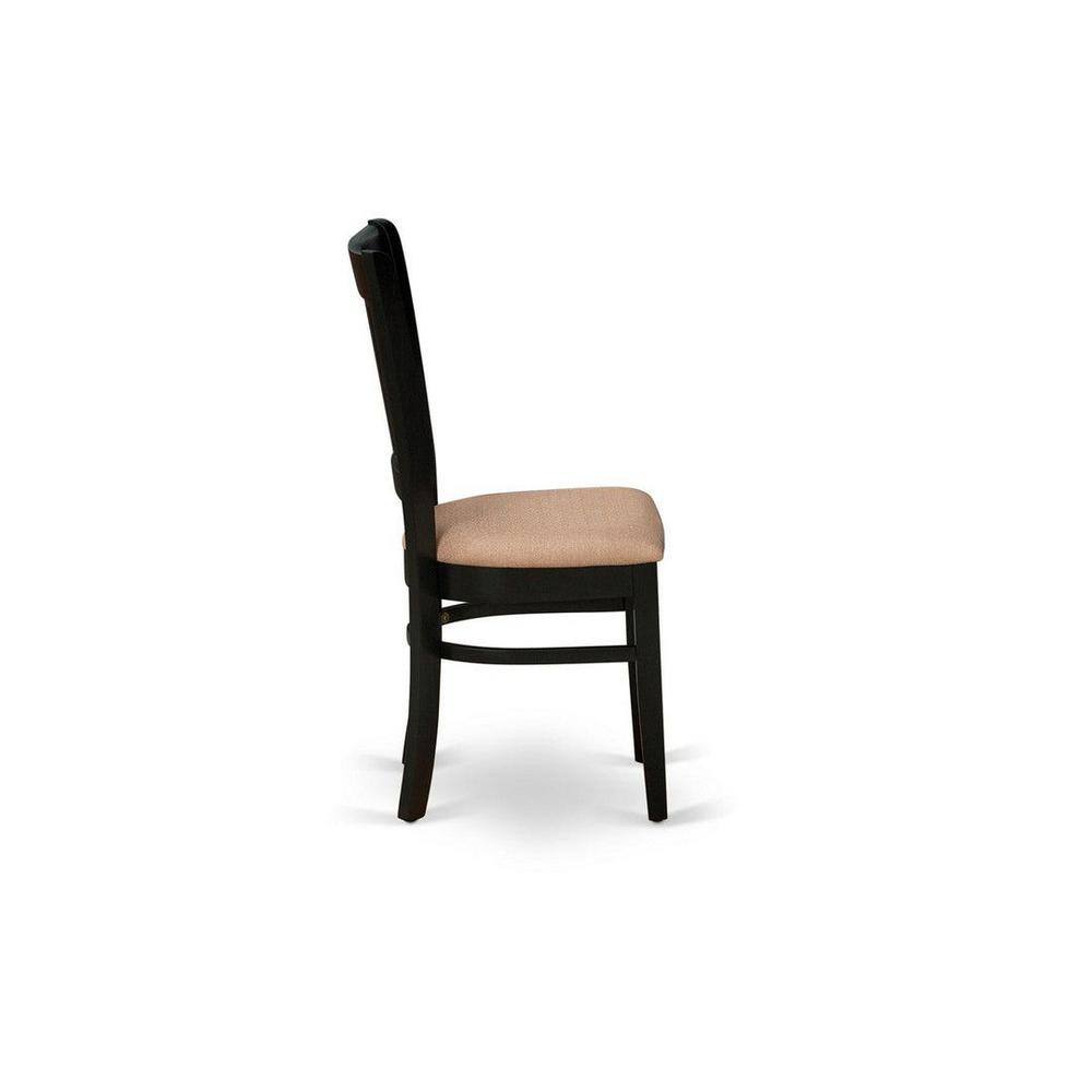 Nova Black Rectangular Dining Set with Linen Fabric Chairs