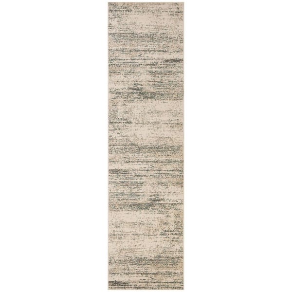 2 ft.x 10 ft. Gray Abstract Washable Area Rug