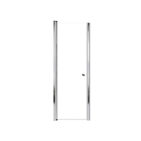 Transolid Lyna 26 in. W x 70 in. H Pivot Frameless Shower Door in Polished Chrome with Clear Glass