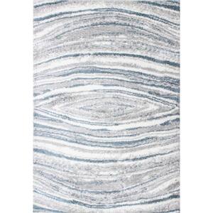 Andes White/Blue 5 ft. x 8 ft. (5' x 7'6") Geometric Contemporary Area Rug