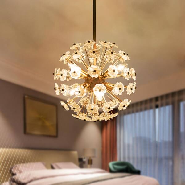 Modern Gold Sputnik Chandelier Ceiling Pendant Lamp Lighting Fixture For Bedroom 