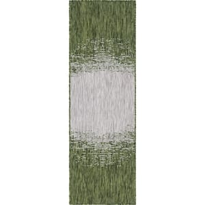 Green Ombre Outdoor 2 ft. x 6 ft. Runner Rug