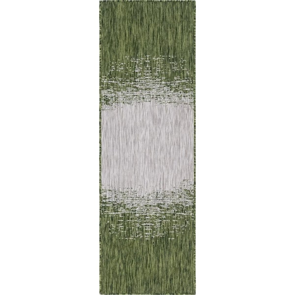 Green Ombre Outdoor 2 ft. x 6 ft. Runner Rug