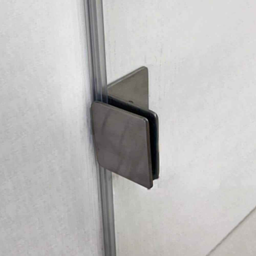 60 in. Frameless Clear Glass Sliding Shower Door in Brushed Nickel