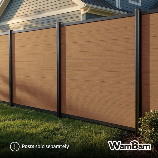 WamBam Fence 6 ft. H x 6 ft. W No Dig Edgewood Walnut Brown