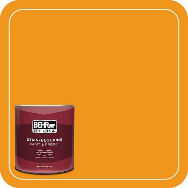 BEHR ULTRA 1 qt. #290B-7 Yam Extra Durable Flat Interior Paint & Primer