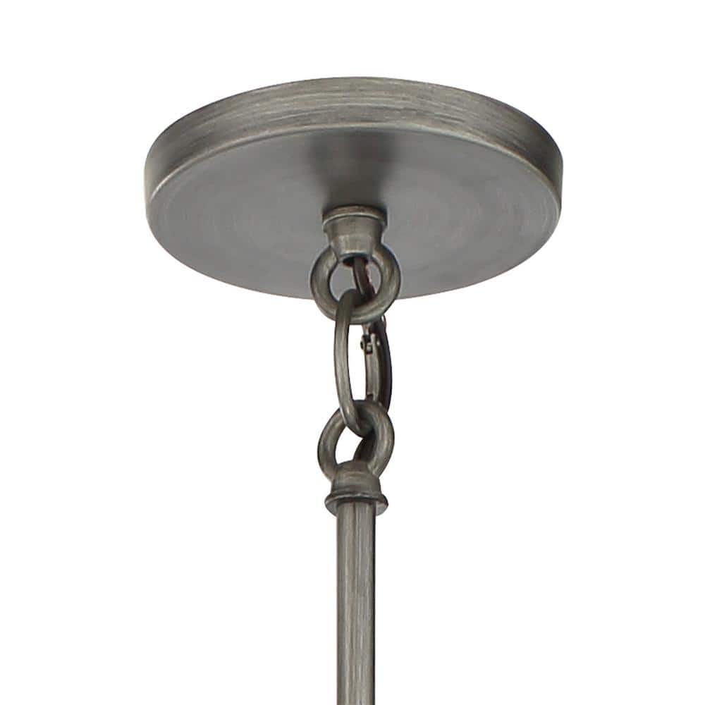 Langen Square Antique Nickel 4-Light Pendant with Clear Accents