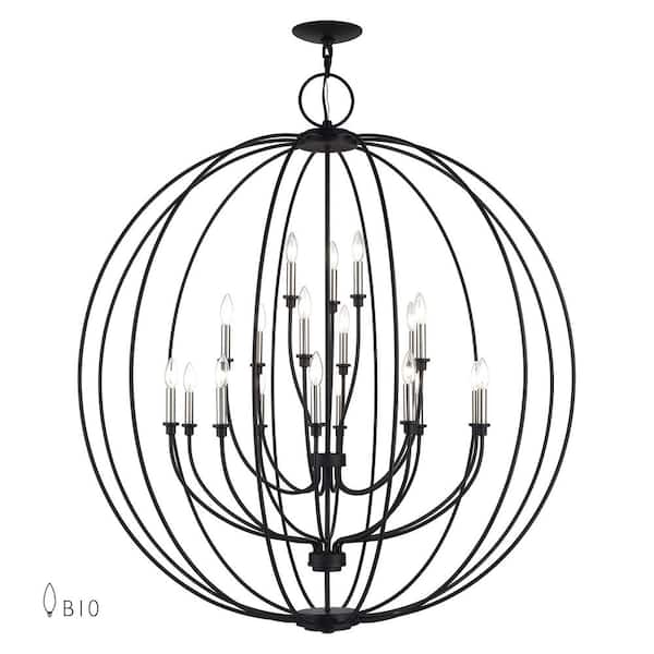 Milana 19-Light Black Chandelier