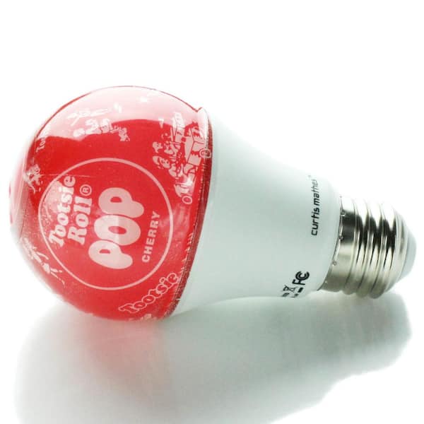 HueVee 40-Watt Equivalent Soft White A19 LED Tootsie Pop Cherry Light Bulb
