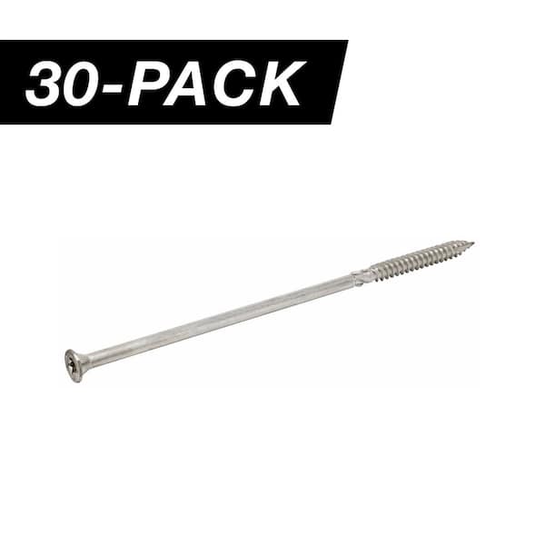 3/8 in. x 10 in. Star Drive Wafer Head Structural 316 Stainless Steel Screw (30-Piece)