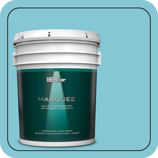 BEHR MARQUEE 5 gal. #MQ4-50 Not a Cloud in Sight One-Coat Hide Semi-Gloss Enamel Interior Paint & Primer
