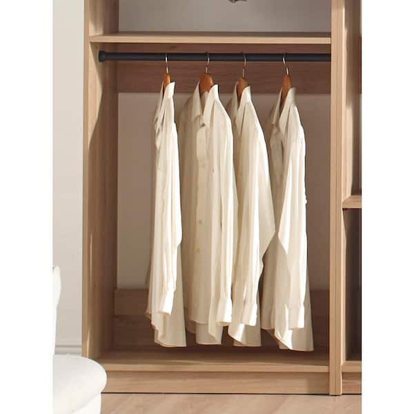 Klair Living Prosper 160 in. W Oak Tower System Freestanding-Shelf