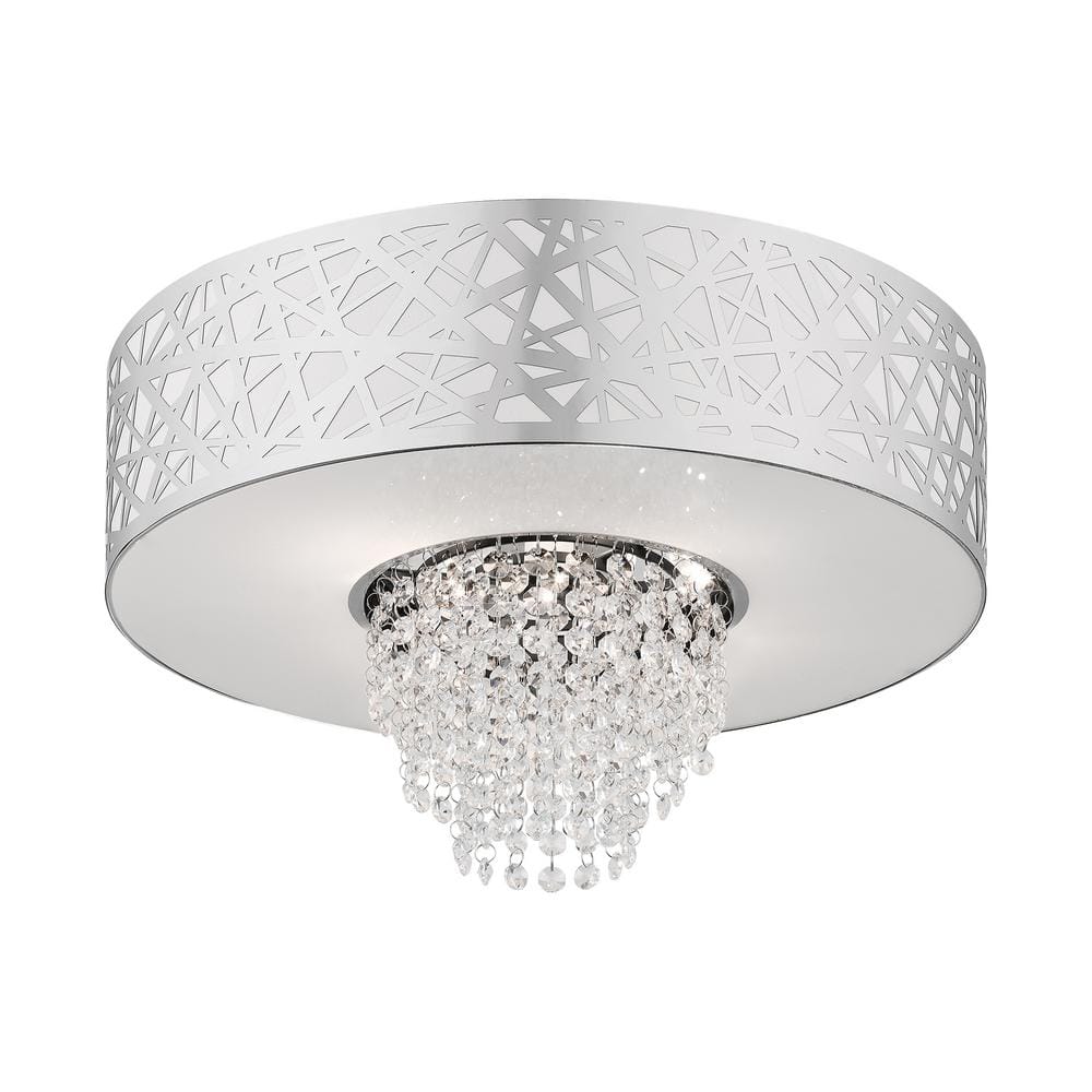 Allendale 4-Light Polished Chrome Crystal Semi-Flush Mount