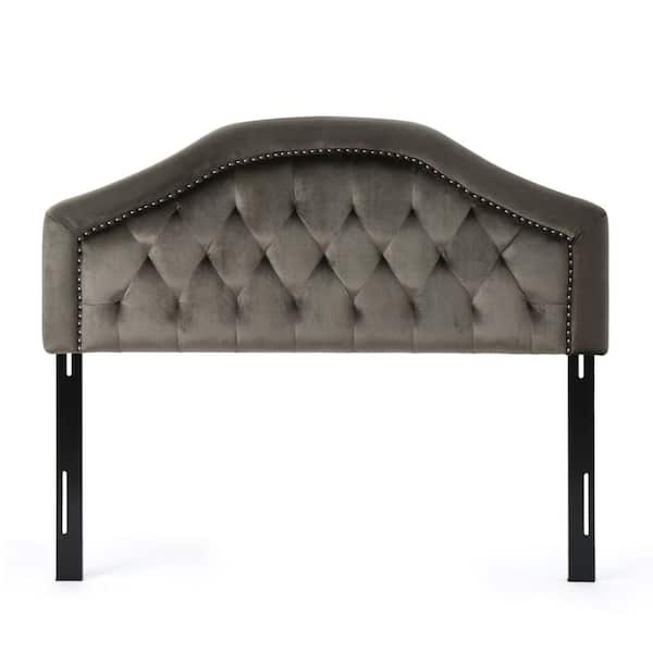 CIPACHO 62.2 in. W Dark Gray Upholstered Queen Modern Simplicity Headboard with Stable Metal Legs