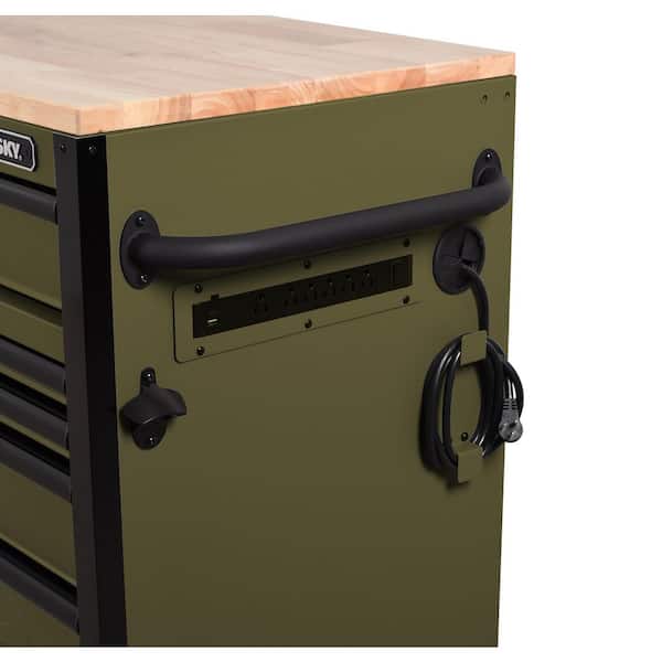 Husky Heavy Duty 61 in. W x 22 in. D 15-Drawer Matte Army Green