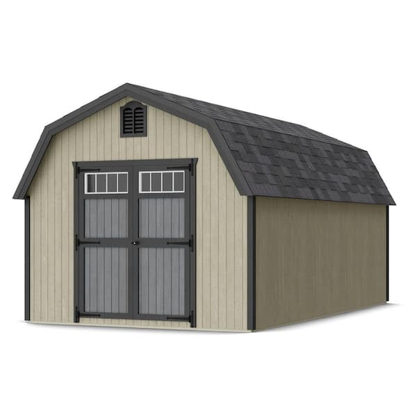 Colonial Greenfield 10 ft. x 18 ft. Outdoor Wood Storage Shed Do-It-Yourself Precut Kit with Floor (180 sq. ft.)