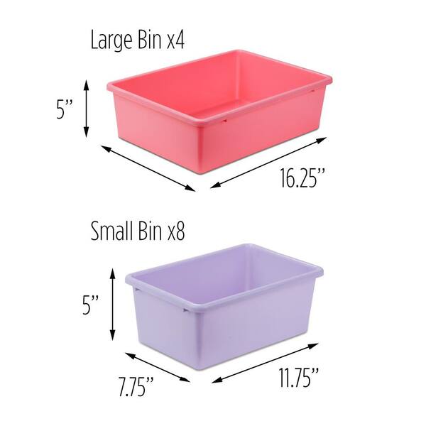 Honey-Can-Do 7.9 qt. Storage Bin in Light Pink