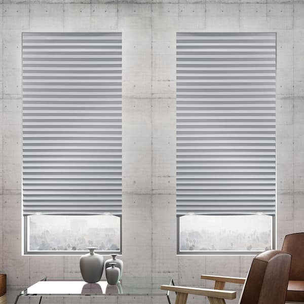 Lumi Cut-to-Size White PP 48 in.W x 72 in.L Room Darkening 6-PK Cordless Temporary Pleated Shades with EZ-Clips